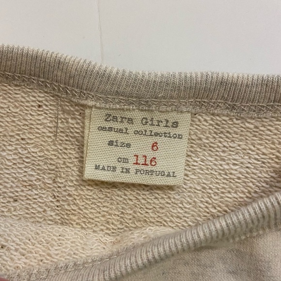 Girls Zara Cream Gold roller skating Sweatshirt size 6 - Picture 4 of 5